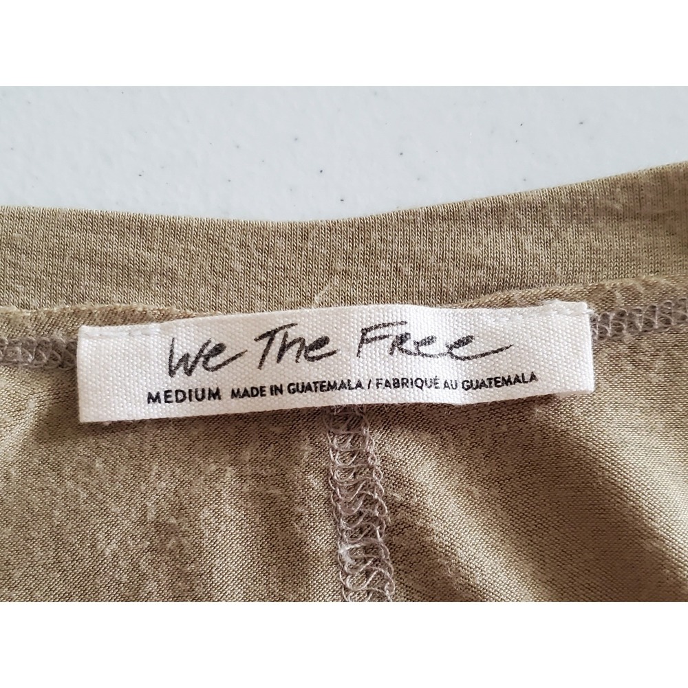 Free People Tan V-Neck Raw Edge Easy Tank Top OB1194459 Medium Stretch - Picture 4 of 10